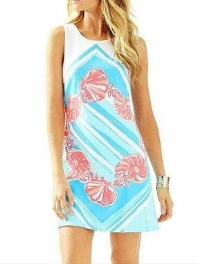 Lilly Pulitzer Callie Sleeveless Shift Knit Dress "For The Shell" Like New